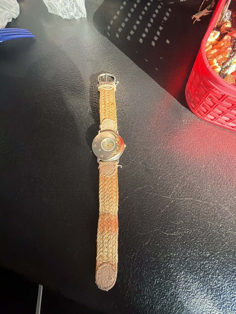 Vintage Celestial Sun and Moon Dial Quartz Watch with Woven Strap